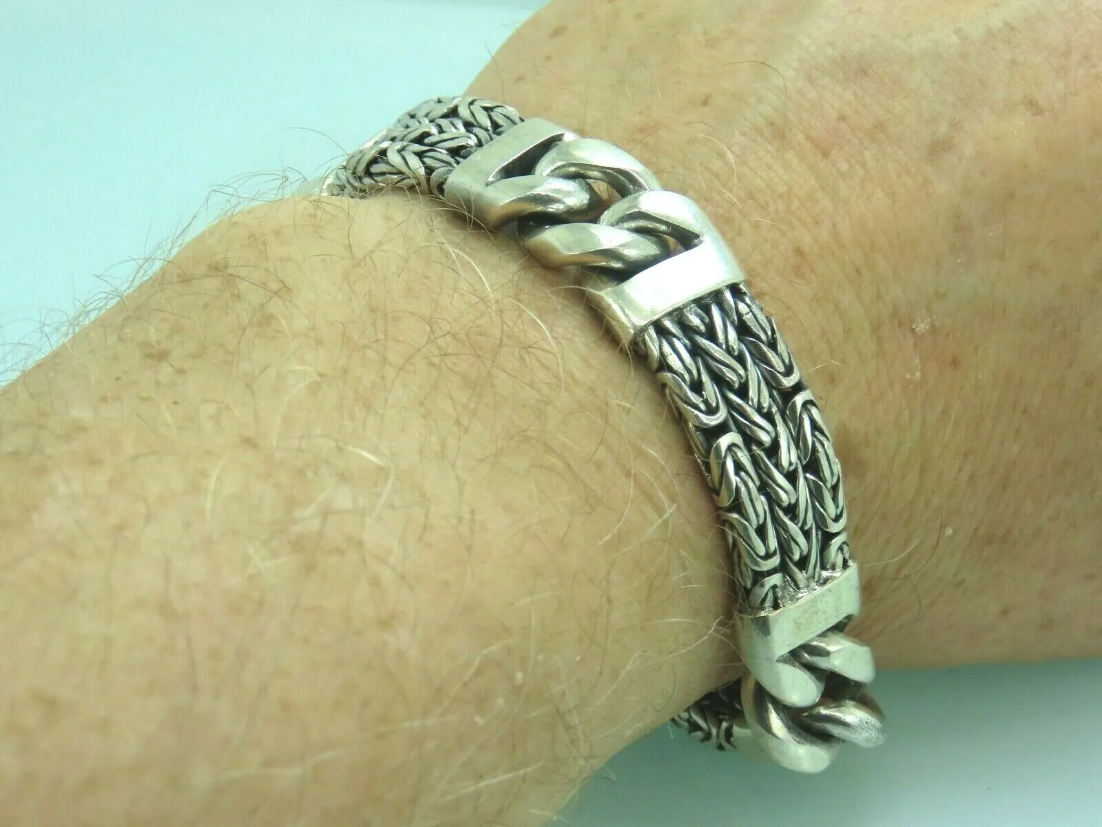 Turkish Handmade Jewelry 925 Sterling Silver King Design Mens Bracelets