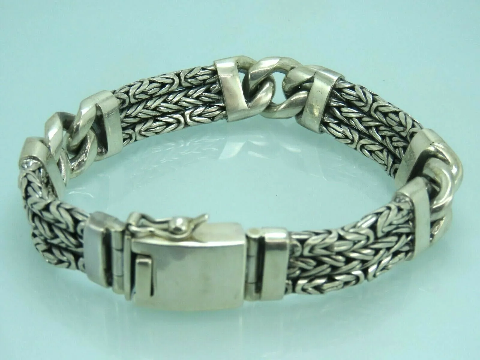 Turkish Handmade Jewelry 925 Sterling Silver King Design Mens Bracelets