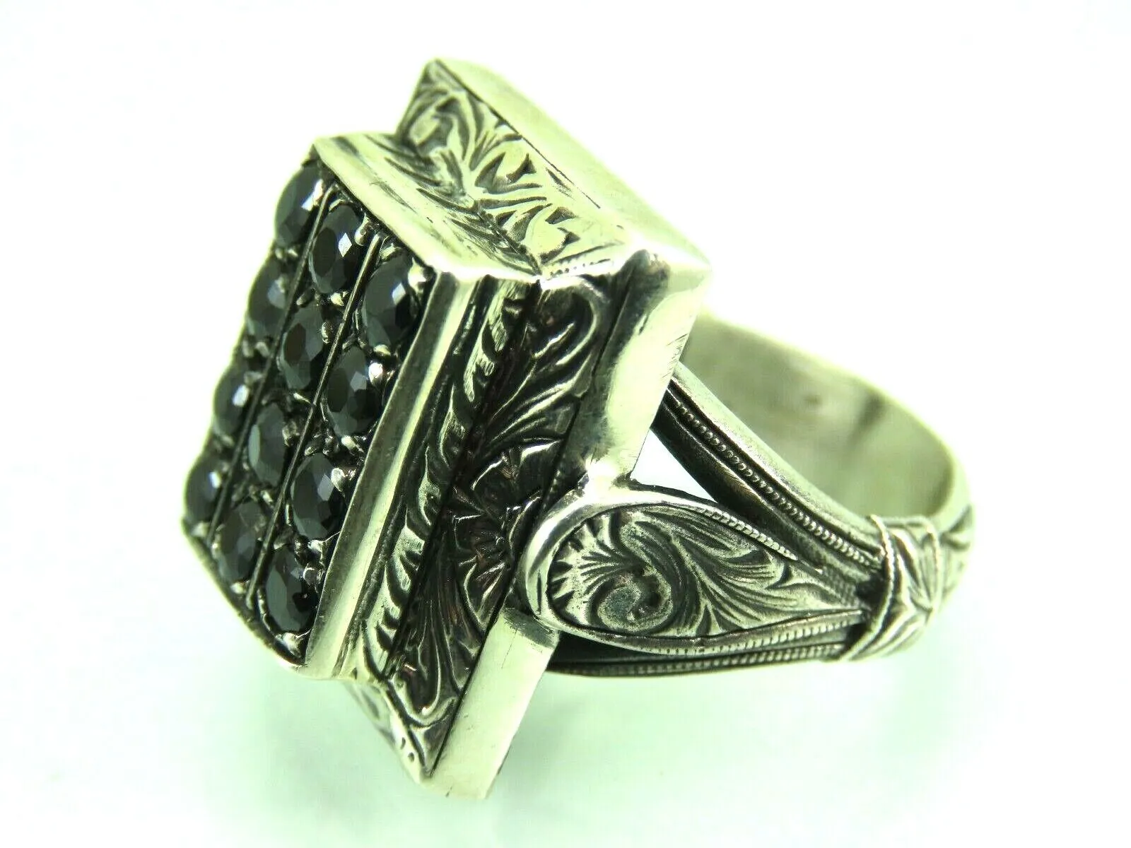 Turkish Handmade Jewelry 925 Sterling Silver Onyx Stone Mens Rings