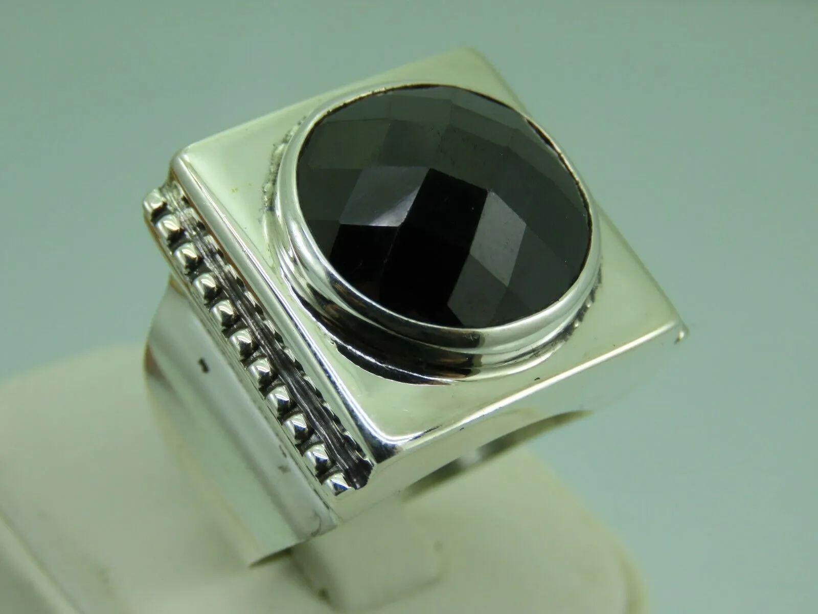 Turkish Handmade Jewelry 925 Sterling Silver Onyx Stone Mens Rings