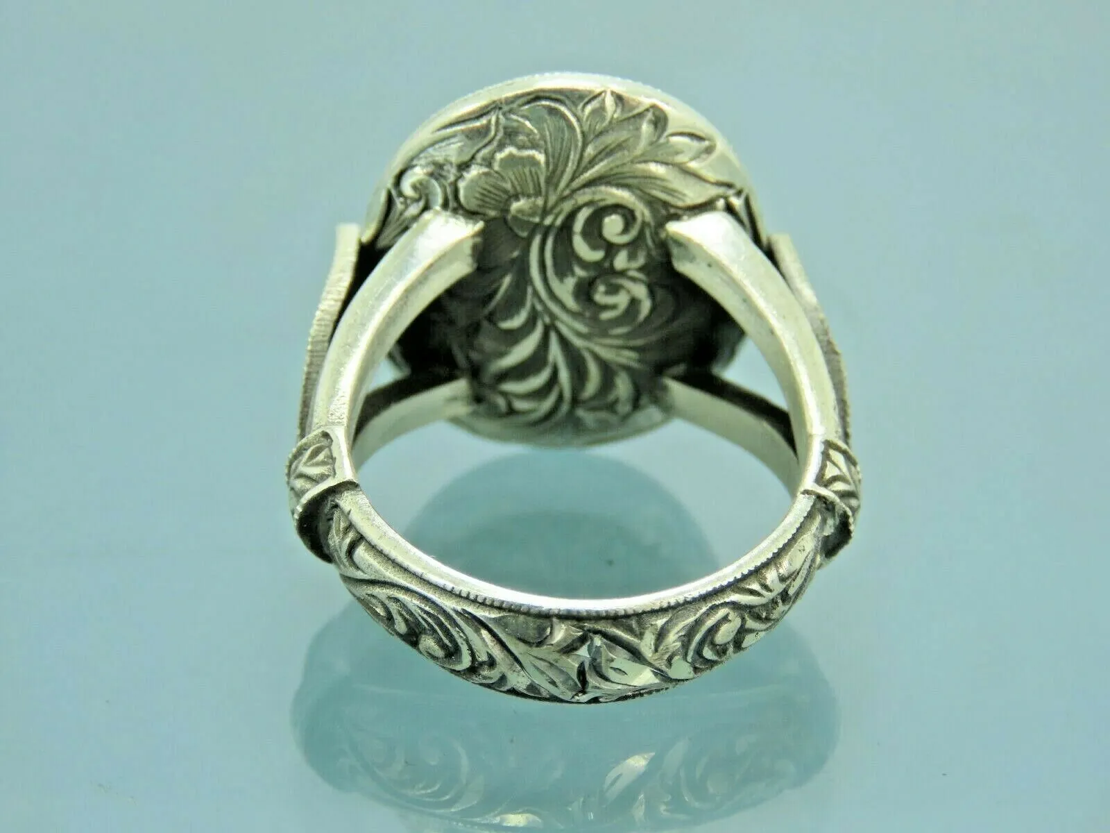 Turkish Handmade Jewelry 925 Sterling Silver Quartz Stone Mens Rings