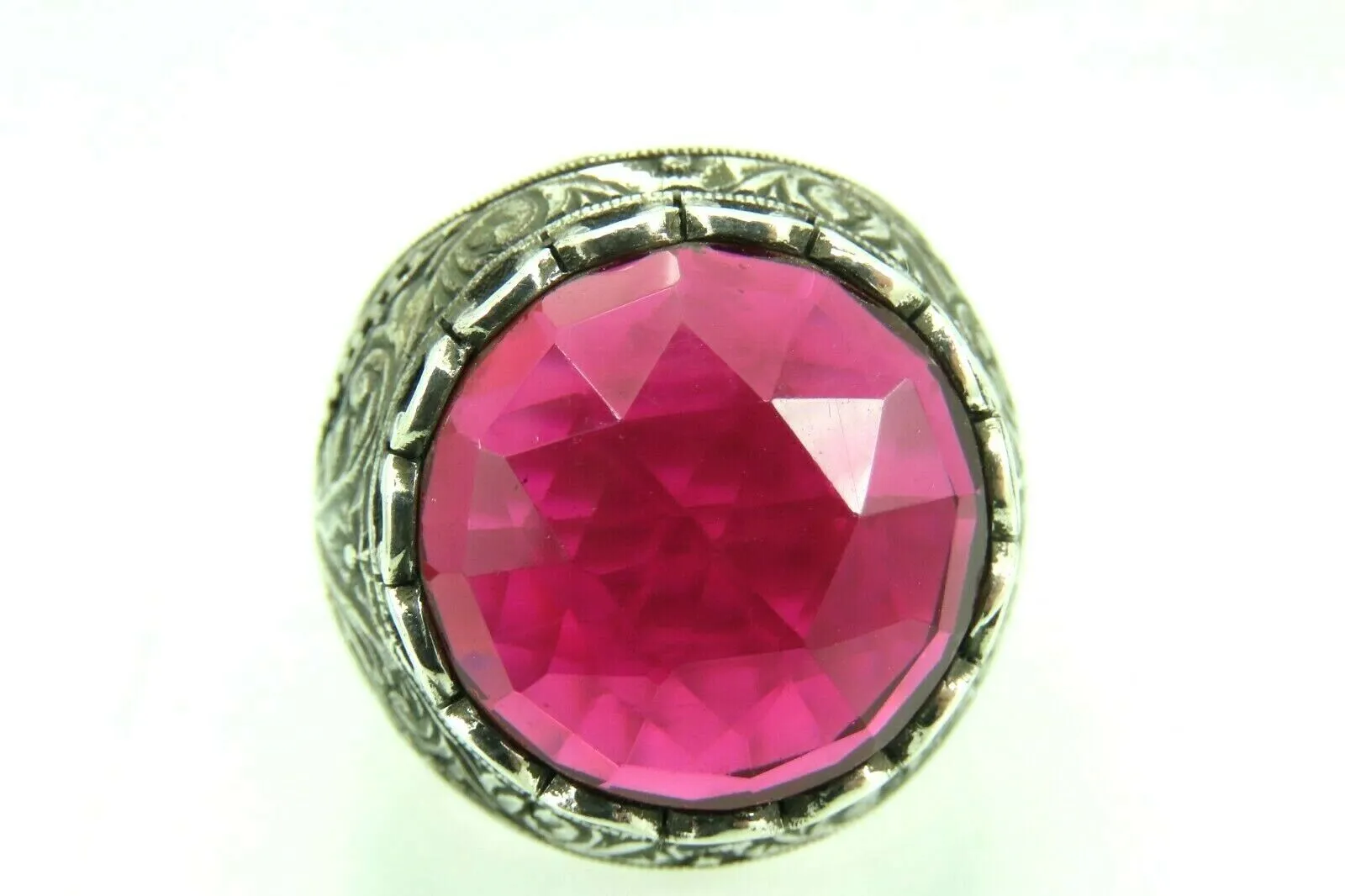 Turkish Handmade Jewelry 925 Sterling Silver Ruby Stone Mens Rings