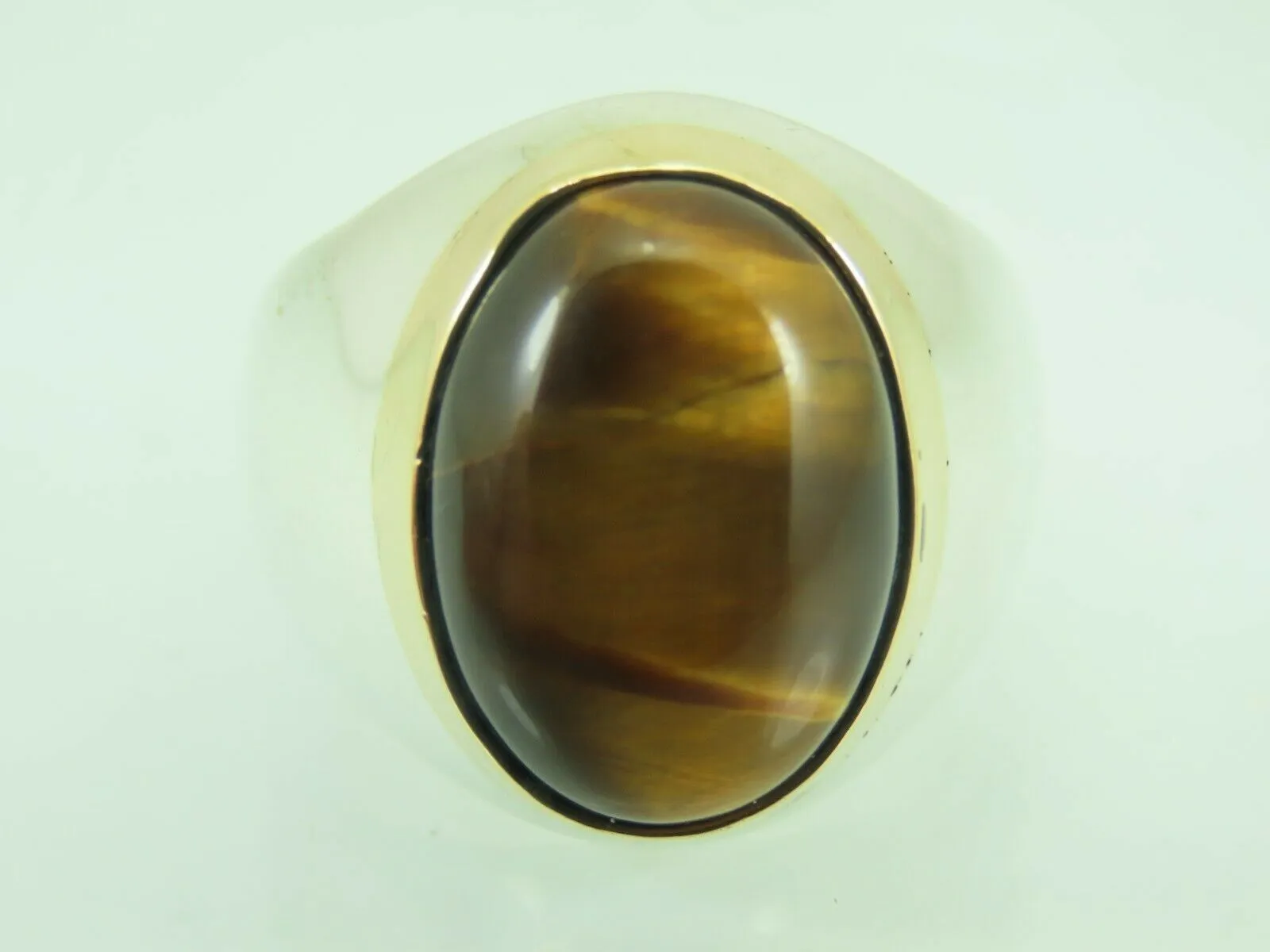 Turkish Handmade Jewelry 925 Sterling Silver Tiger's Eye Stone Mens Rings