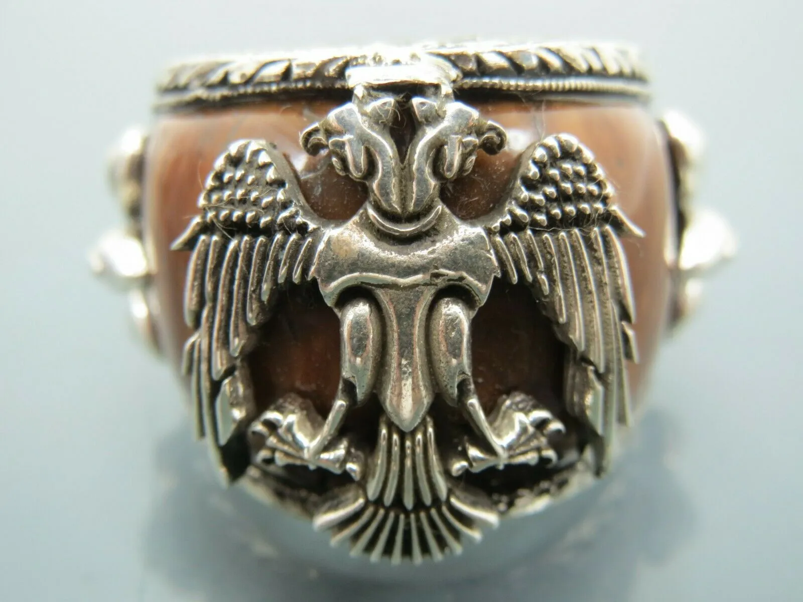 Turkish Handmade Jewelry 925 Sterling Silver Tiger's Eye Stone Mens Rings