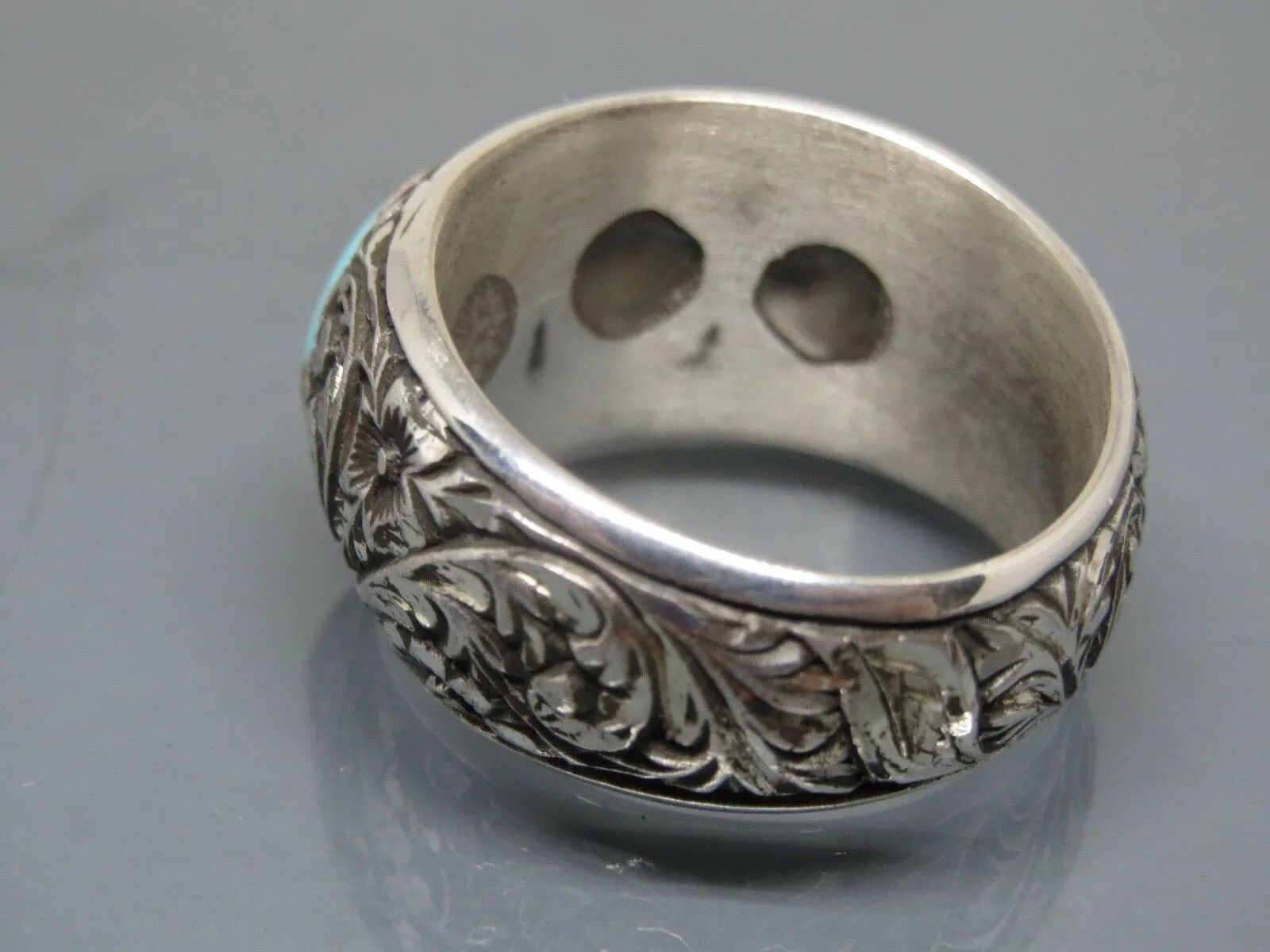 Turkish Handmade Jewelry 925 Sterling Silver Turquoise Stone Mens Rings