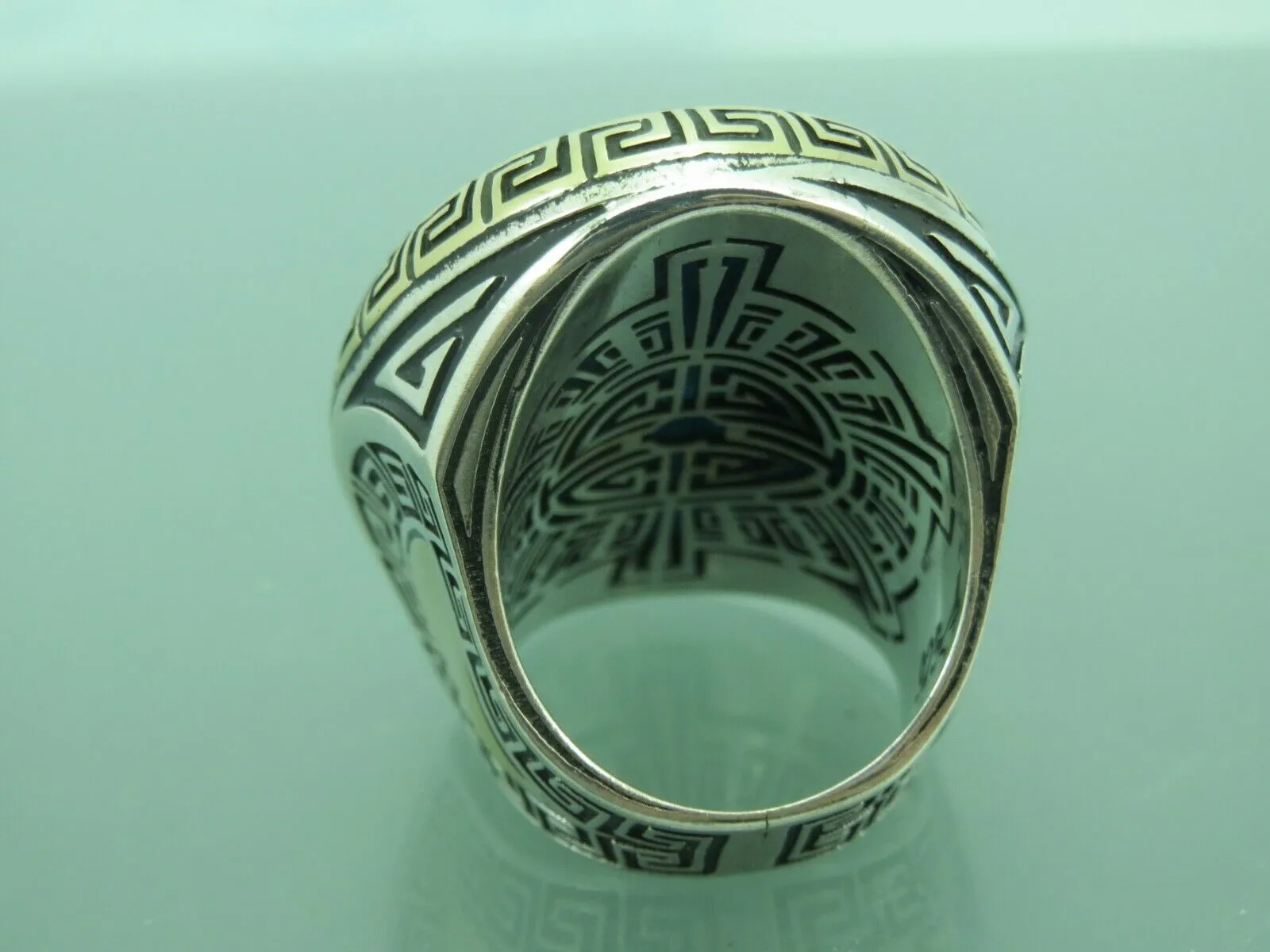 Turkish Handmade Jewelry 925 Sterling Silver Turquoıse Stone Mens Rings