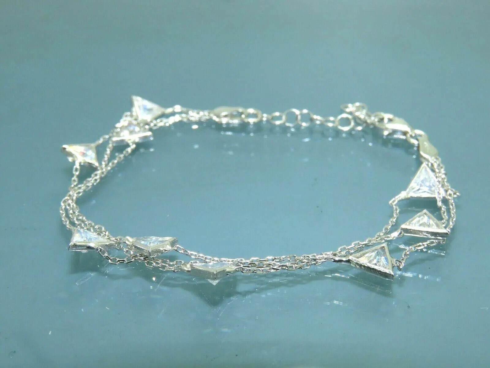 Turkish Handmade Jewelry 925 Sterling Silver Zircon Stone Womens Bracelet