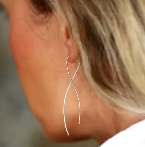 Twisted Threader Hoop Earrings Sterling silver / Gold Filled / Rose gold