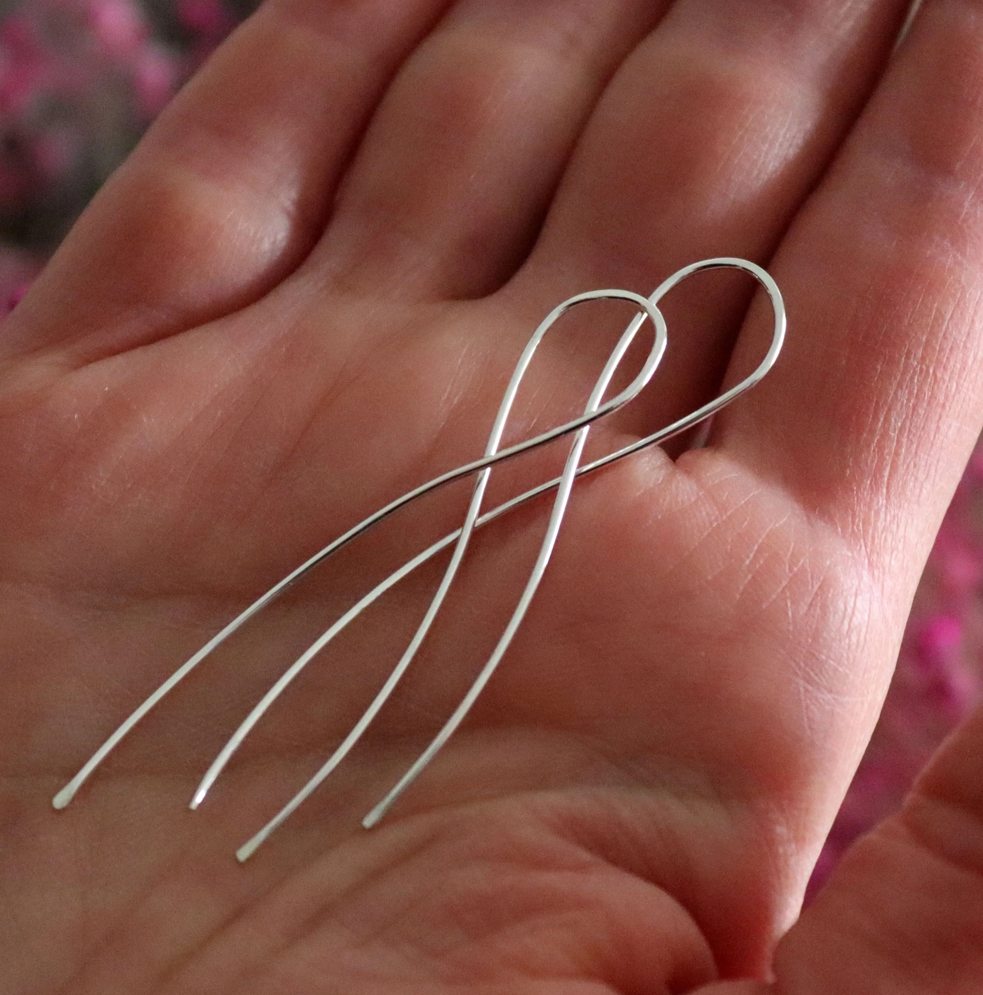 Twisted Threader Hoop Earrings Sterling silver / Gold Filled / Rose gold
