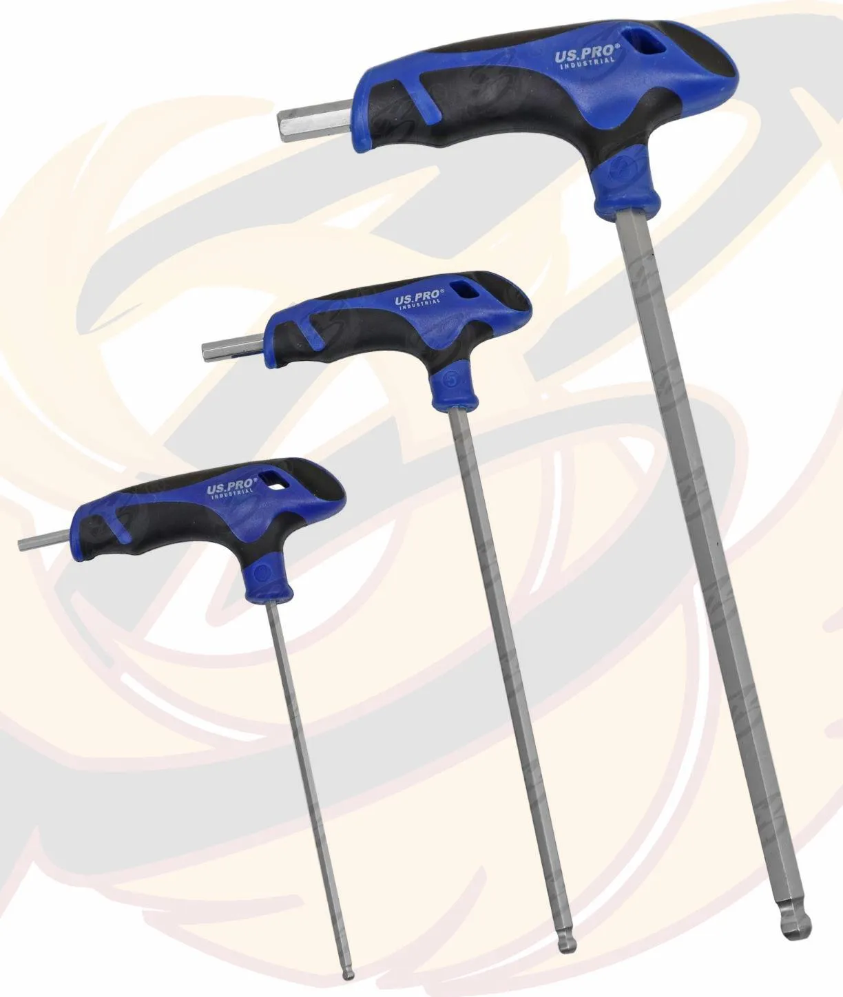 US PRO INDUSTRIAL 9PCS T HANDLE BALL END HEX KEYS H1.5 - H10