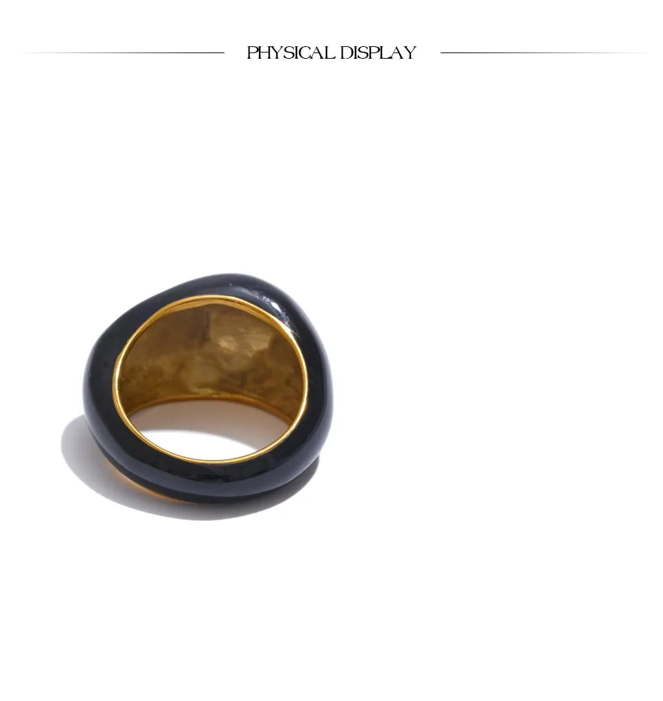 Vanta Core Black Gold Plated Band Ring