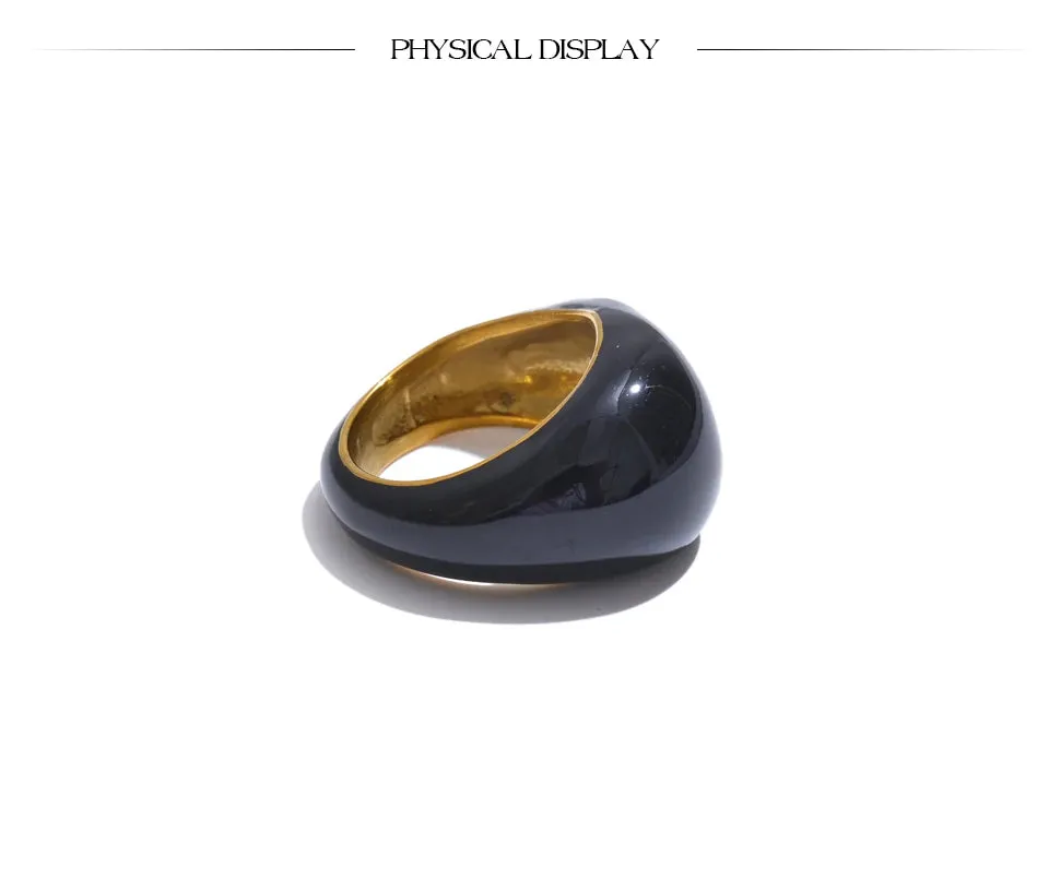 Vanta Core Black Gold Plated Band Ring