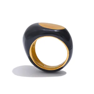 Vanta Core Black Gold Plated Band Ring