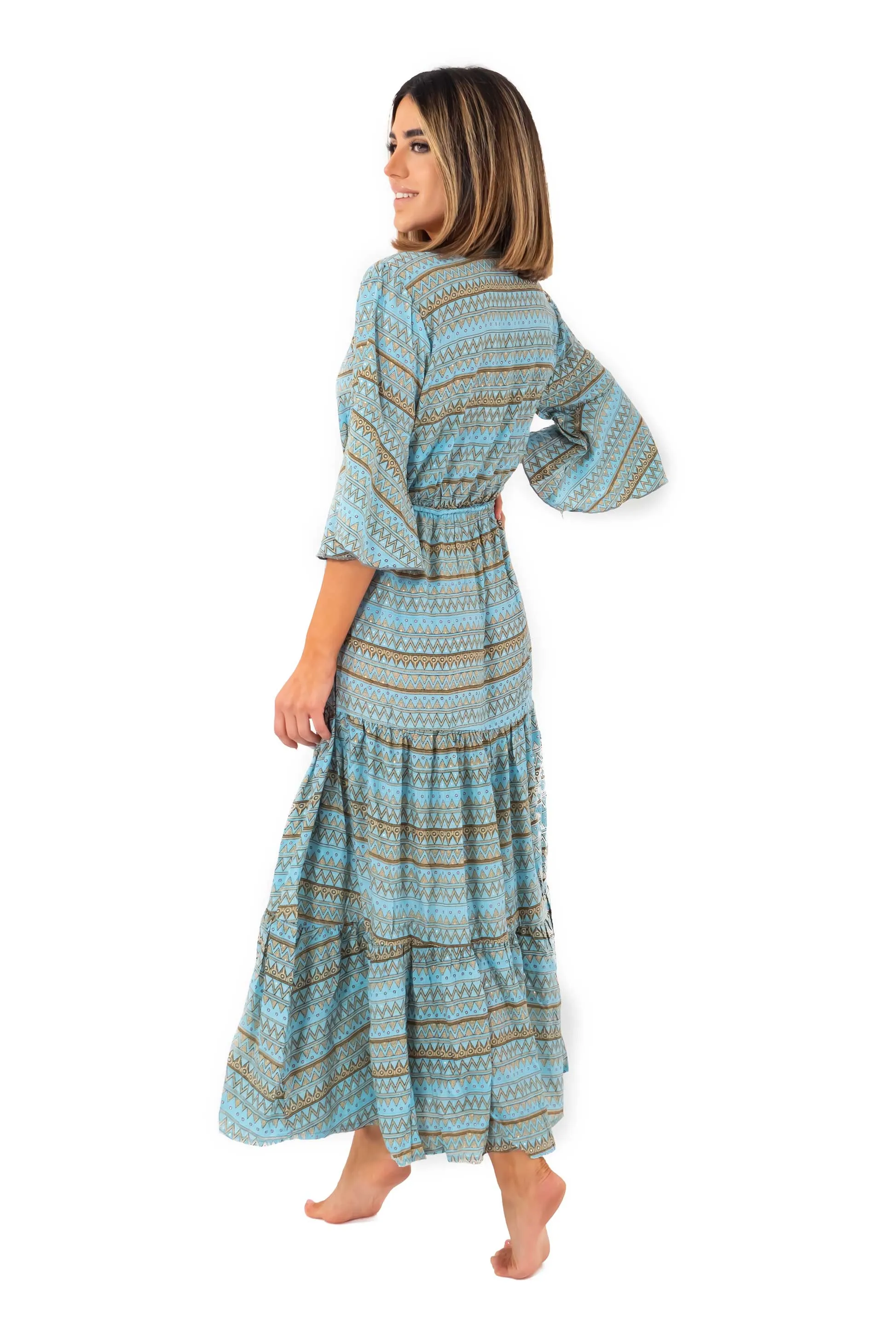 Vestito lungo azzurro Maya