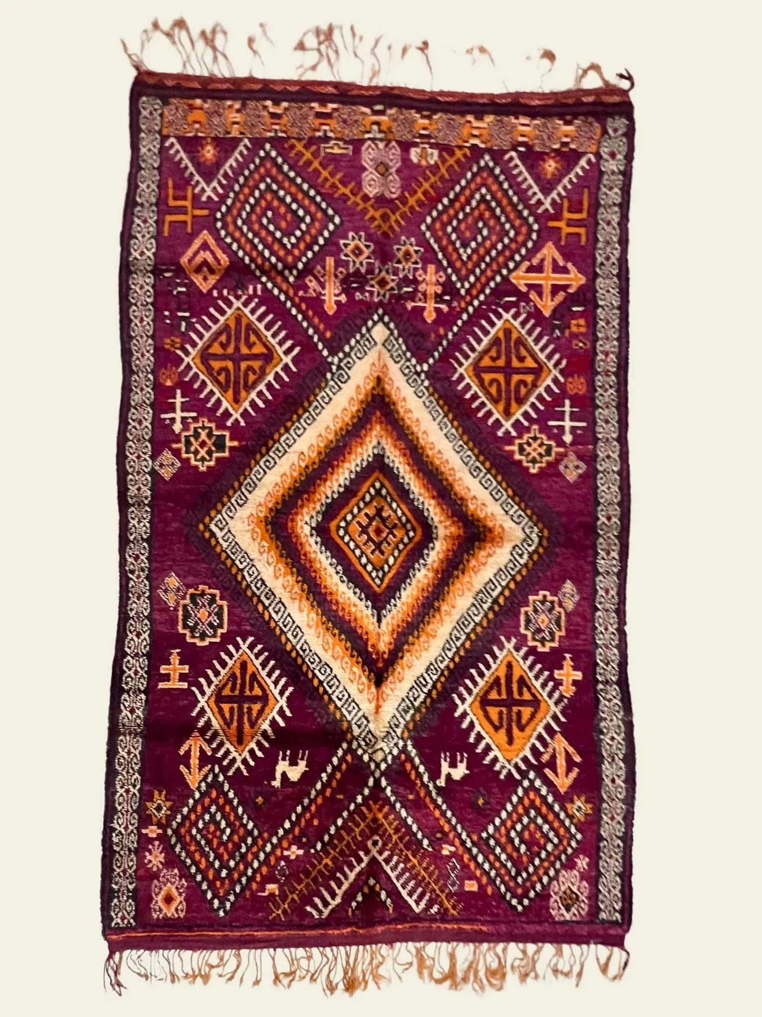 Vintage Beni Mguild Berber Rug 6'9" x  11'2" - 206 cm  x 340 cm (Wool)
