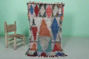 Vintage Moroccan Boucherouite Rug – 2.5 x 4.6 Feet