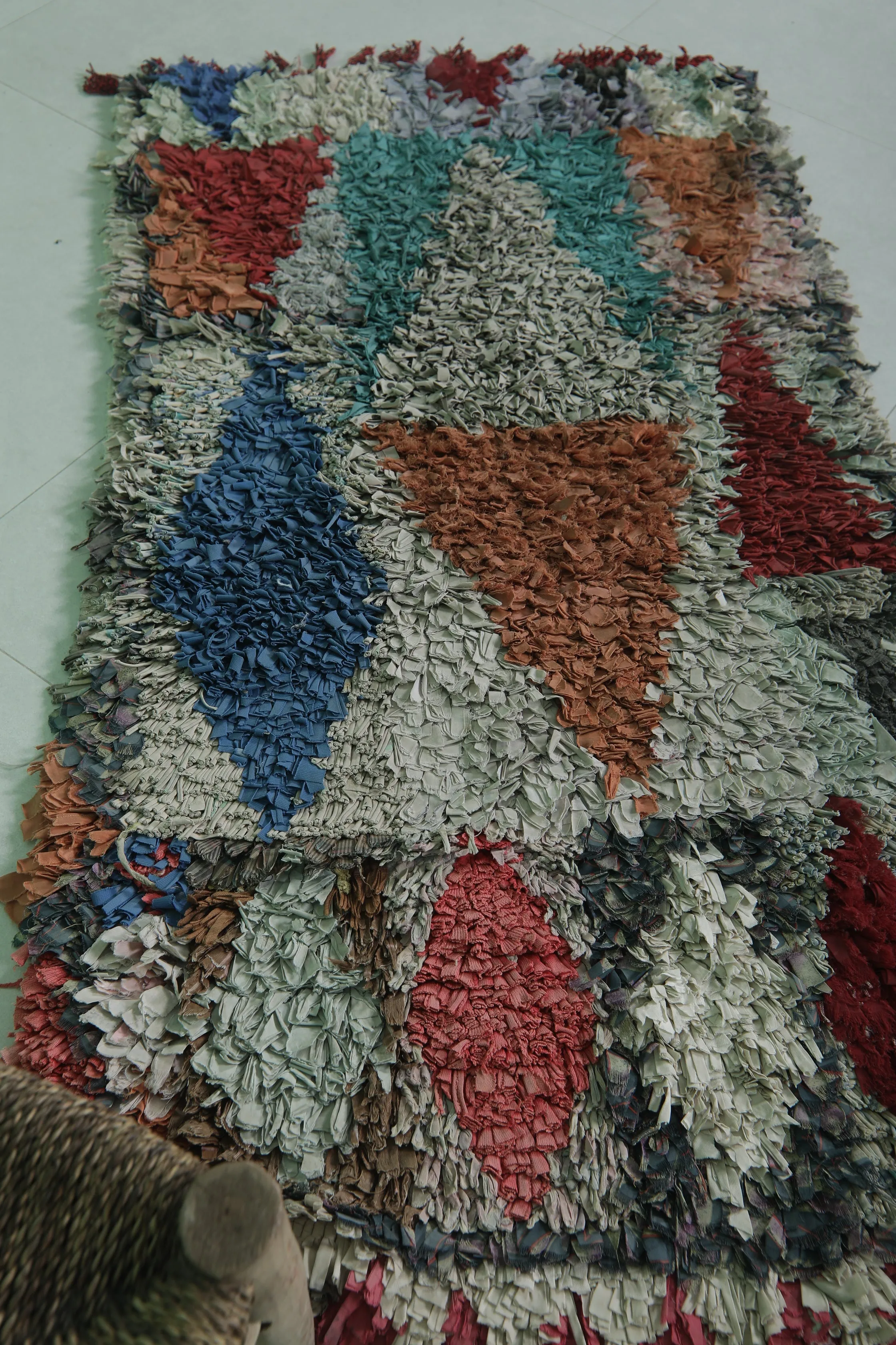 Vintage Moroccan Boucherouite Rug – 2.5 x 4.6 Feet
