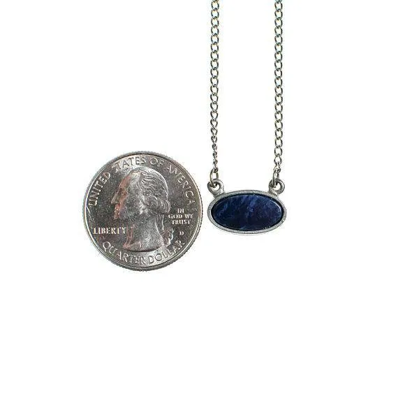 Vintage Sodalite Minimalist Pendant Necklace