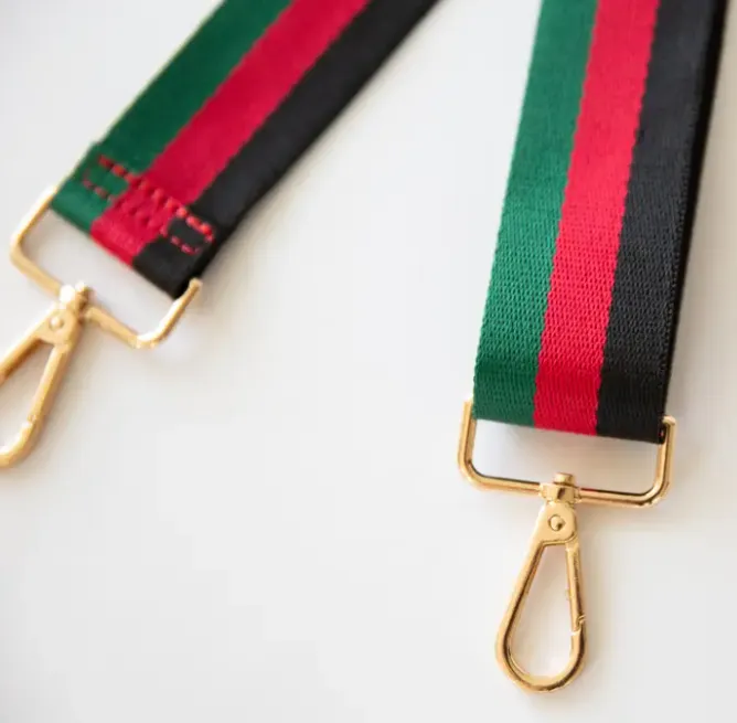 Wanderlust Shoulder Strap // Green, Red & Black
