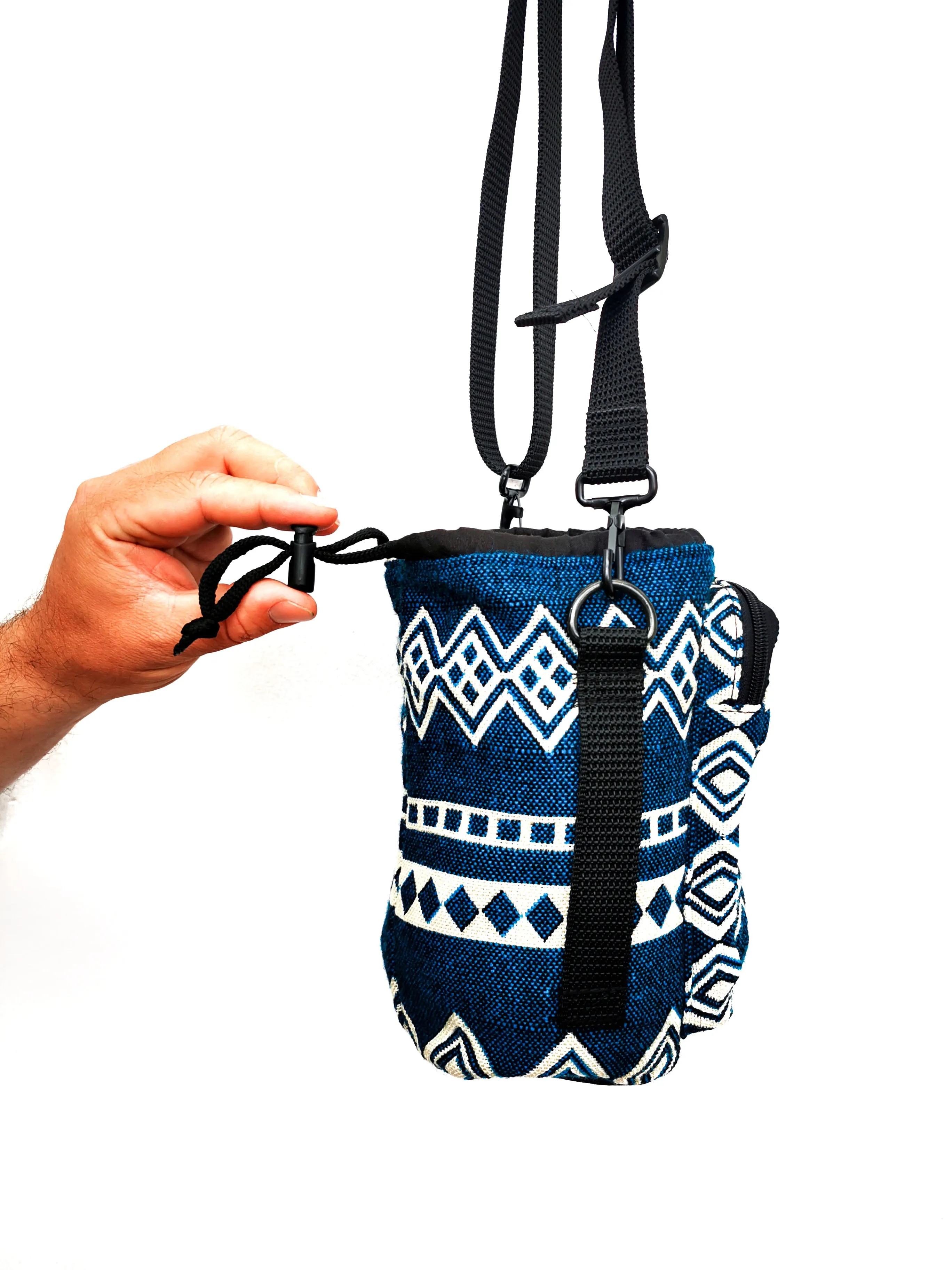 Water Bottle Sleeve Holder with Strap & Pocket | Laguna Blue