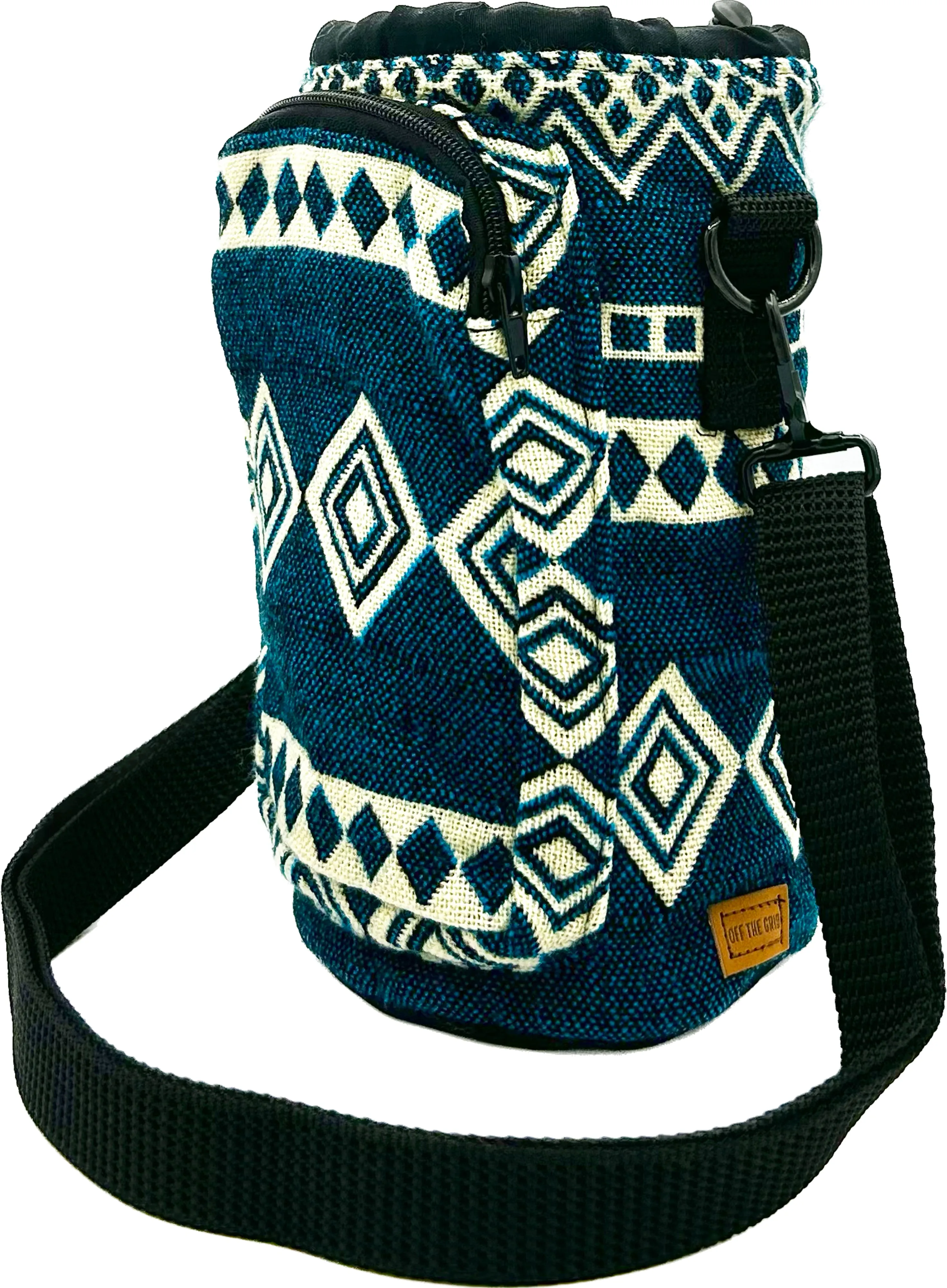 Water Bottle Sleeve Holder with Strap & Pocket | Laguna Blue