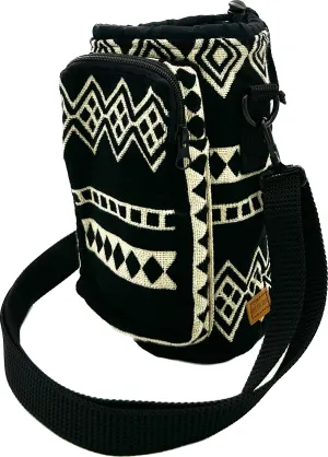Water Bottle Sleeve Holder with Strap & Pocket | Obsidian Black