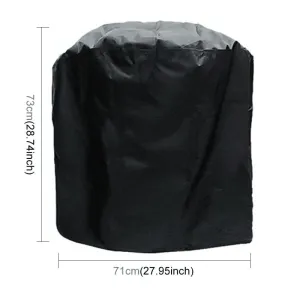 Waterproof Bbq Grill Cover - 210D Oxford Cloth Anti-Uv Dust-Proof 71X73Cm Black