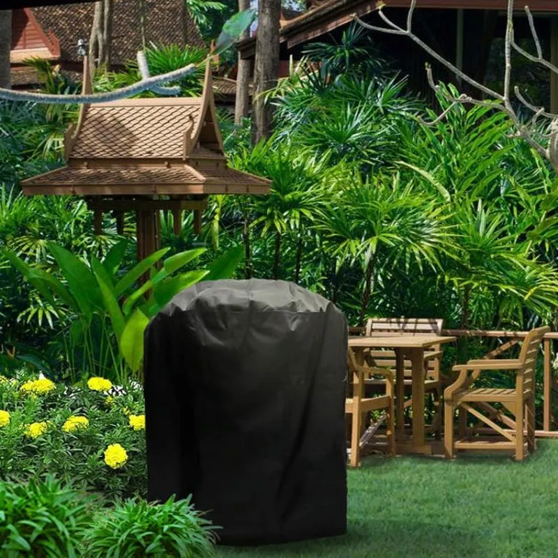 Waterproof Bbq Grill Cover - 210D Oxford Cloth Anti-Uv Dust-Proof 71X73Cm Black