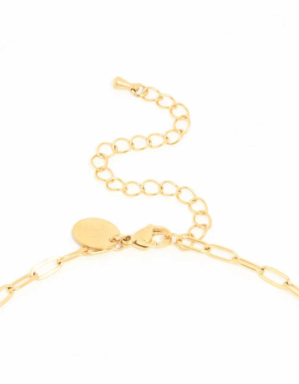 Waterproof Gold Plated Stainless Flower & Heart Charm Necklace