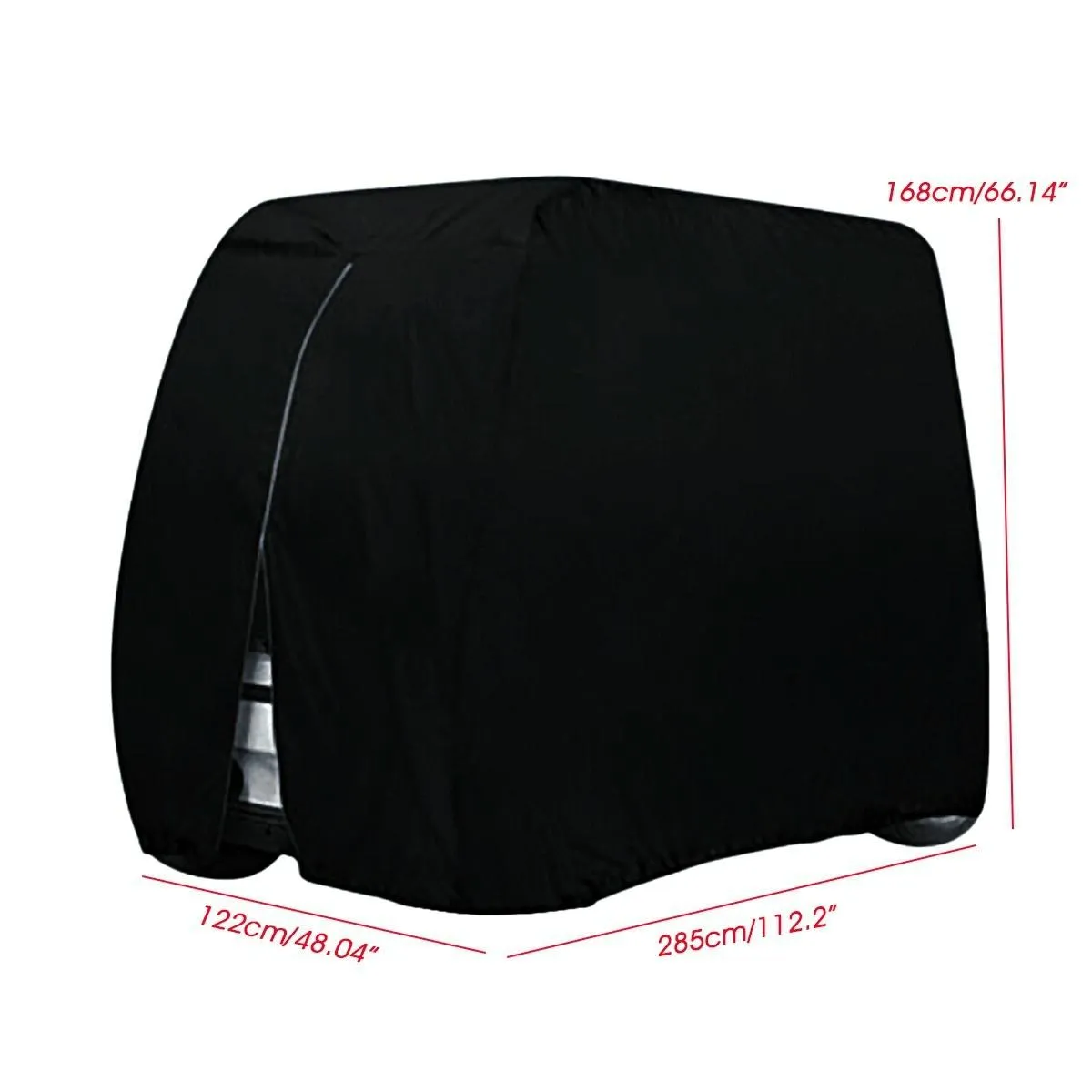 Waterproof Golf Cart Cover - 242 X 122 X 168 Cm - Black