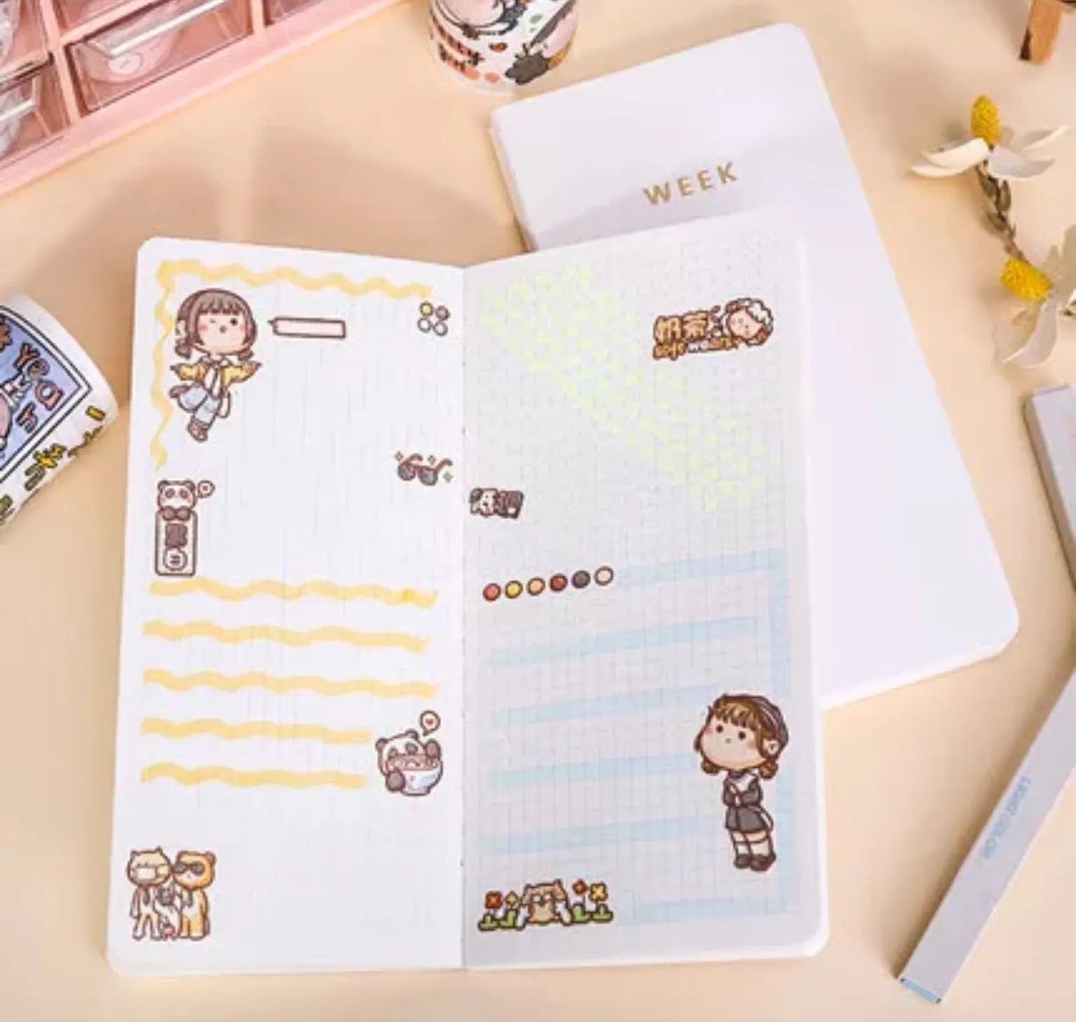 Weekly Planner Grid Notebook