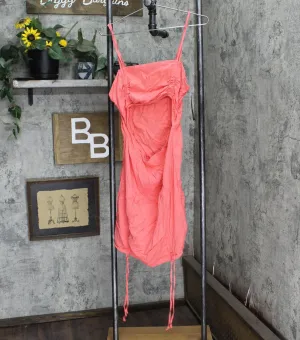 Wild Fable Womens Sleeveless Cut Out Ruched Front Bodycon Dress Coral Pink XL