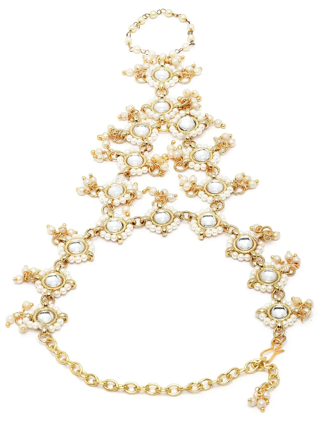 Women Gold-Toned Handcrafted Gold-Plated Hathphool