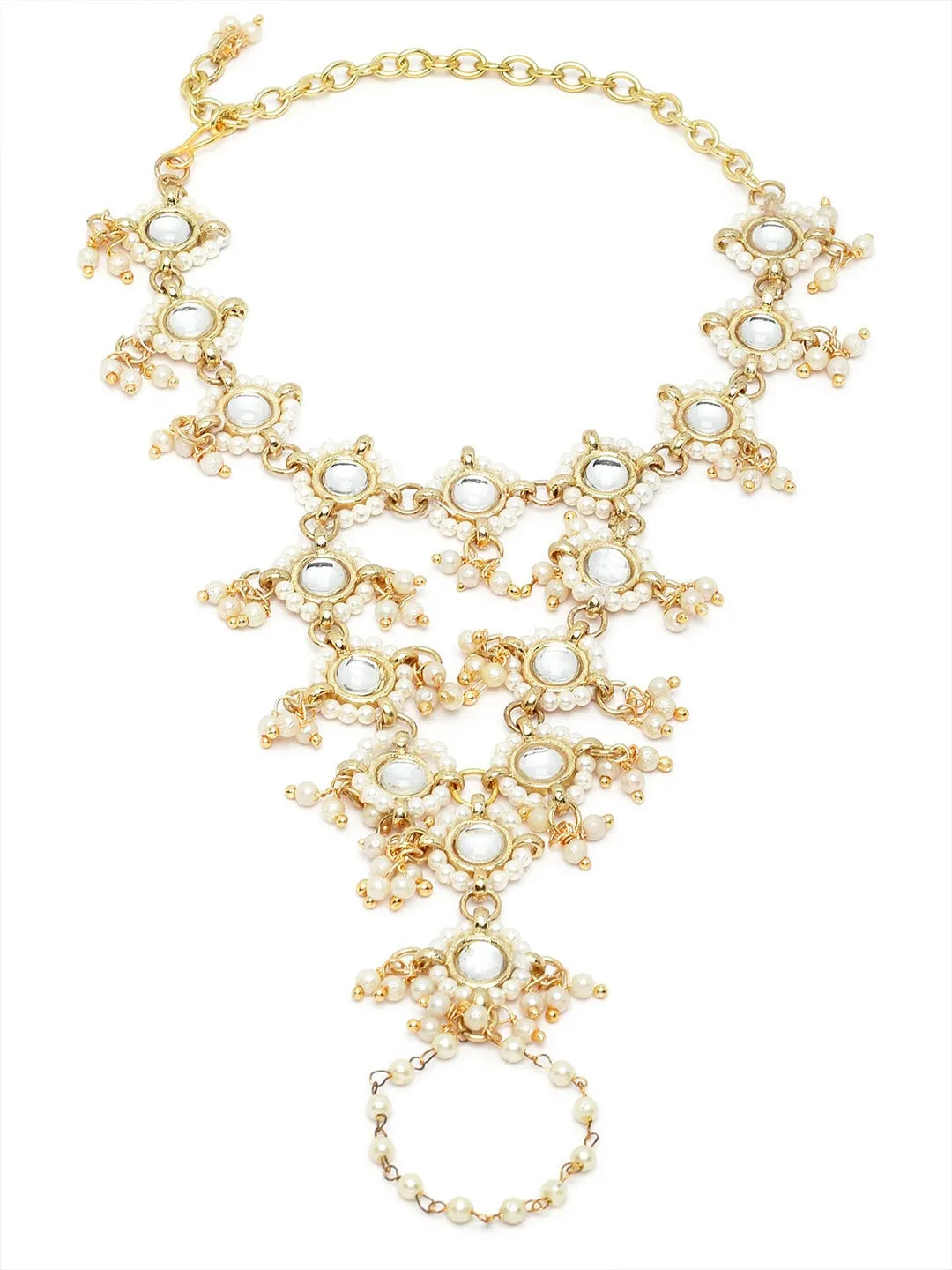 Women Gold-Toned Handcrafted Gold-Plated Hathphool
