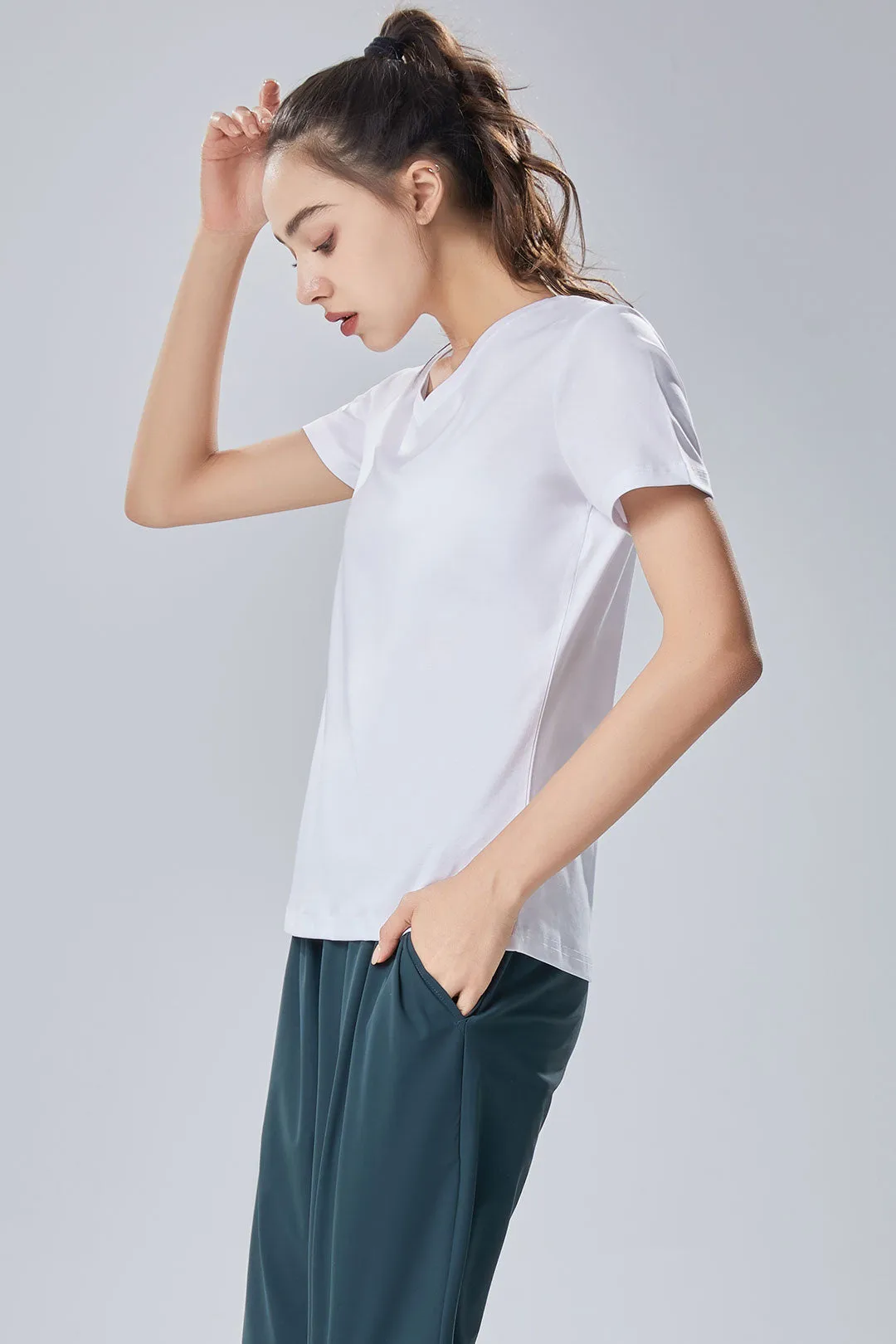 Women's Cool Cotton V-Neck Short Sleeve T-Shirt
