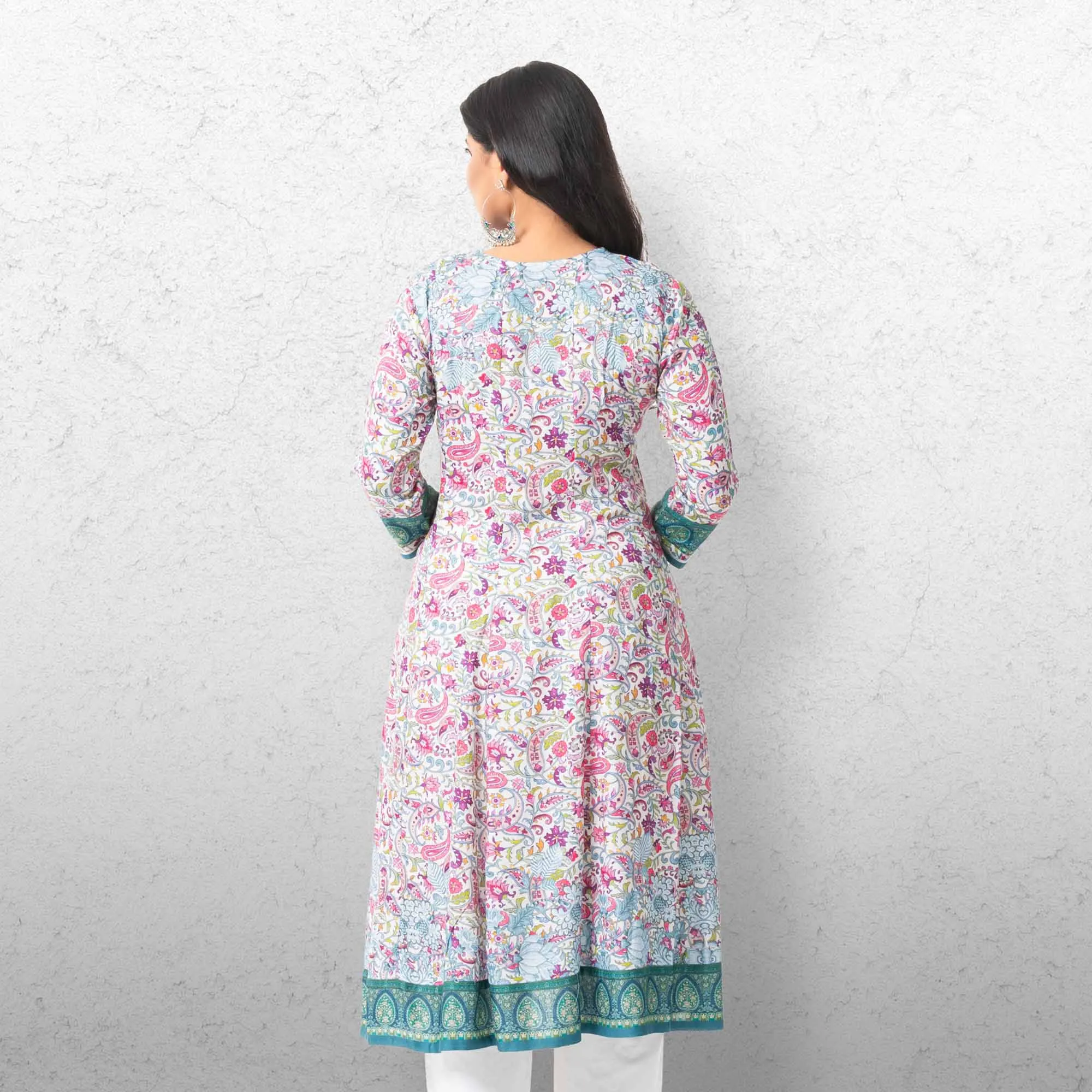 Womens Ethnic Average Kurti-Dusty Print