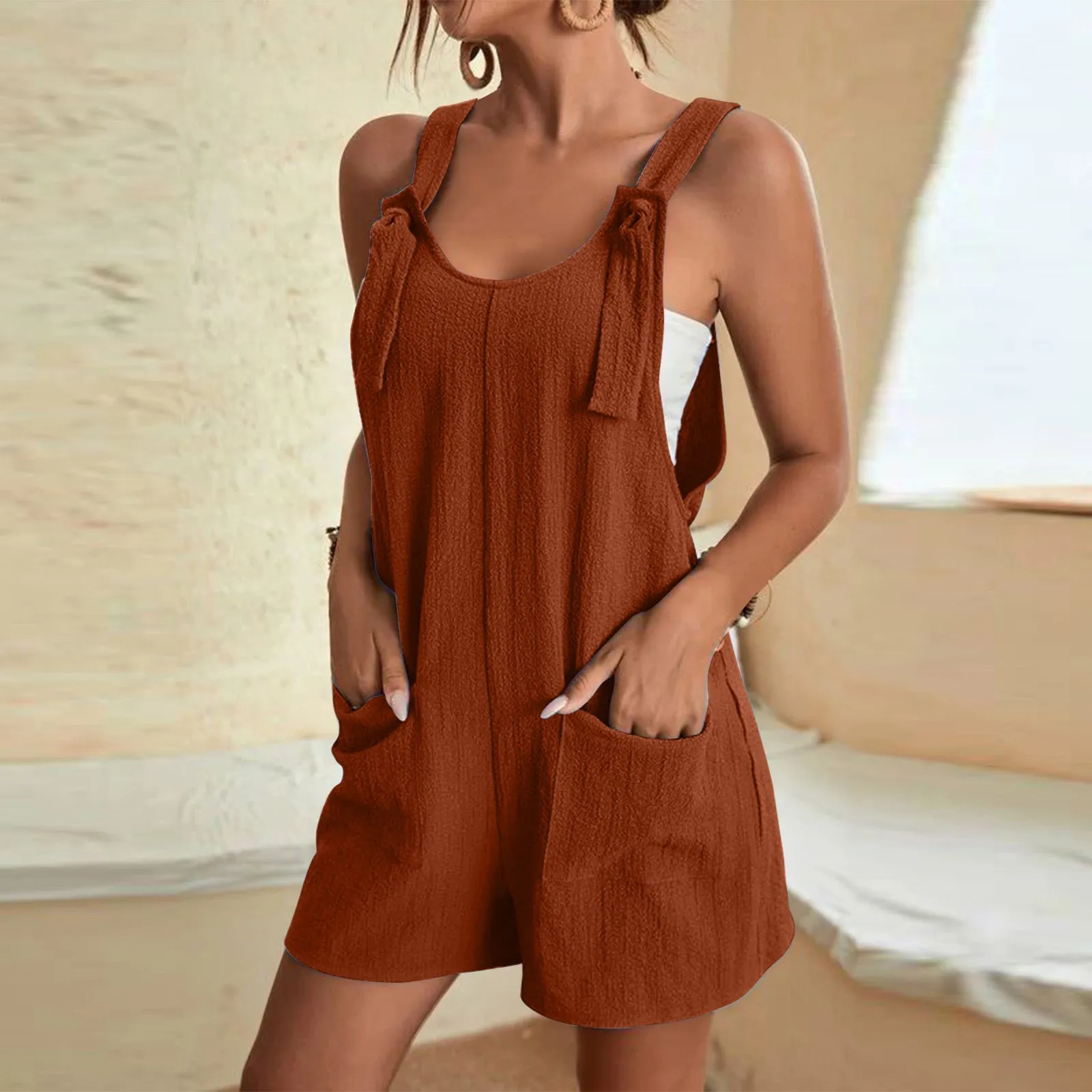 Women's Jumpsuit Casual - Black, Green, White, Brown (Many Color Options)