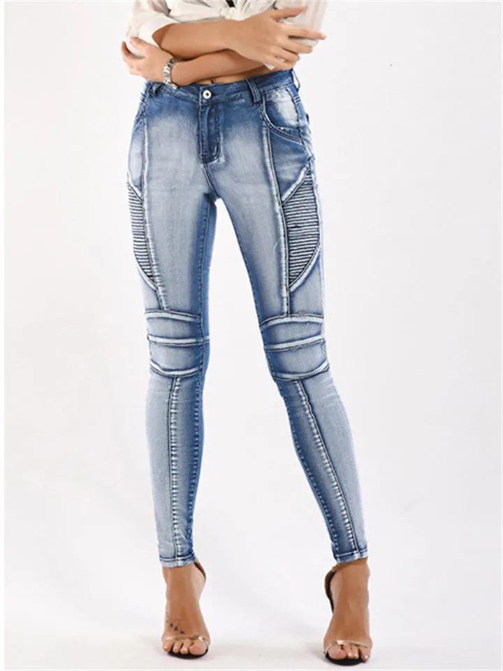 Women's Street Style Fashion Stretchy Skinny Denim Jeans
