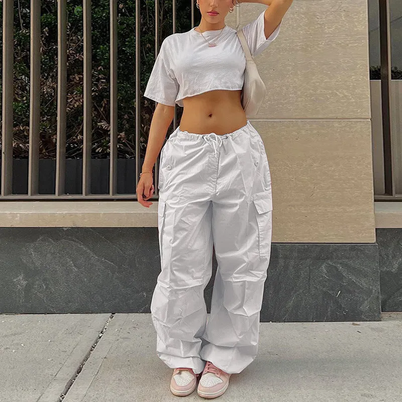 Women's Wide Leg Cargo Pants with Pockets
