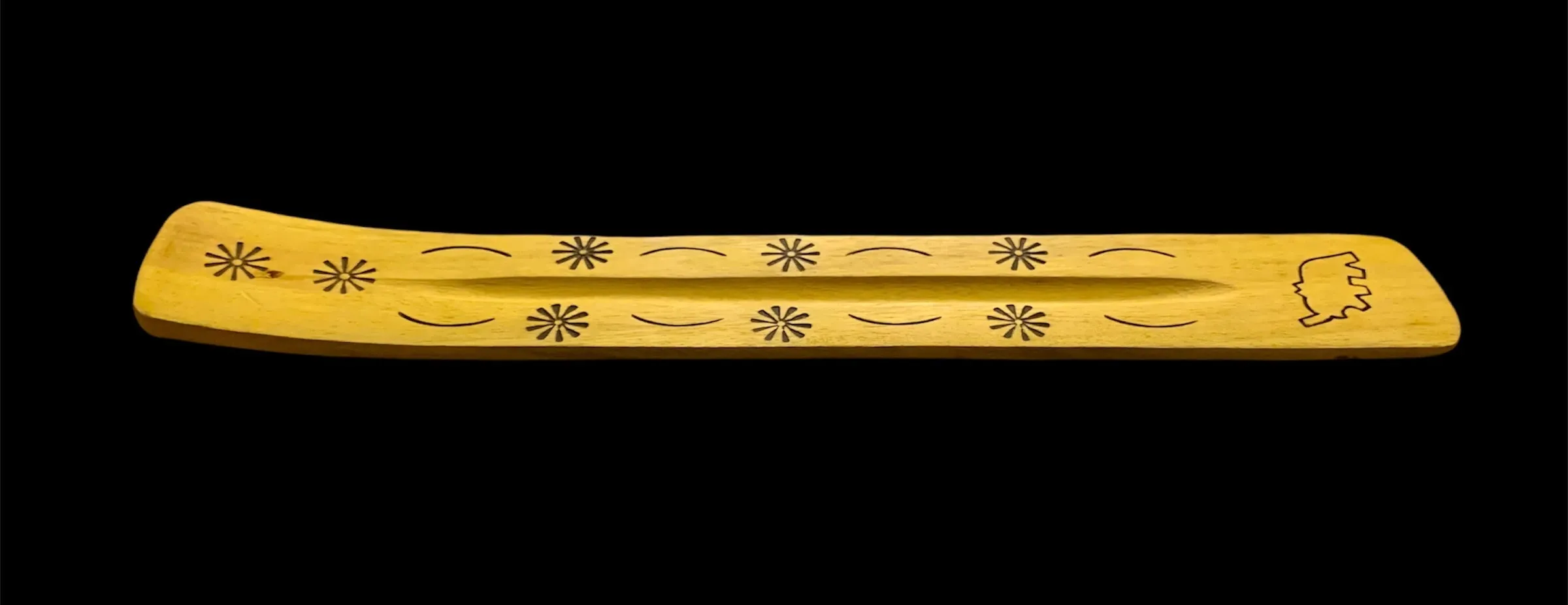 Wooden Yellow Incense Burner Stick Holder