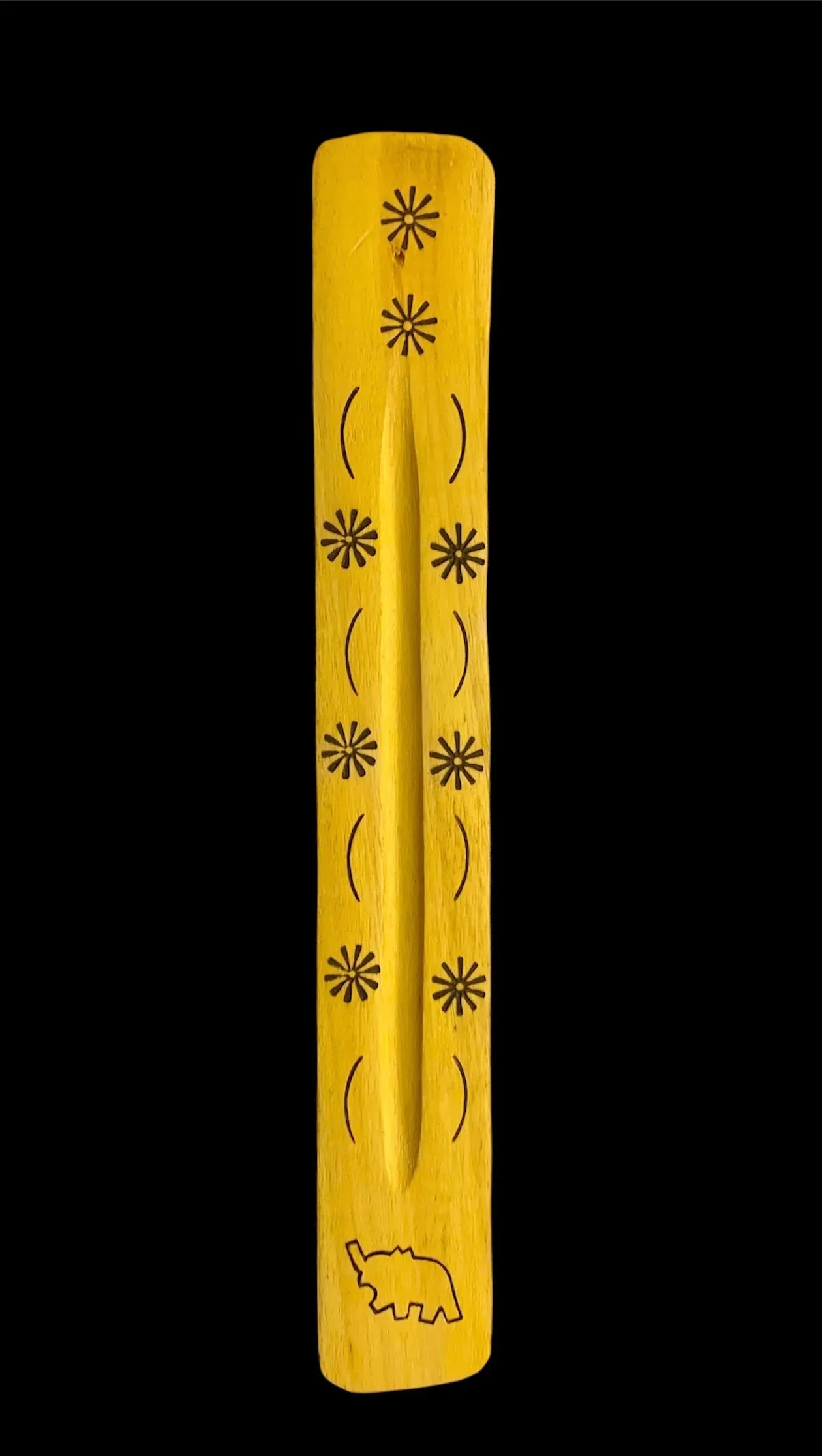 Wooden Yellow Incense Burner Stick Holder