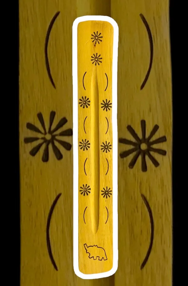 Wooden Yellow Incense Burner Stick Holder