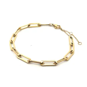 Yellow Gold Plated Stainless Steel Paperclip Bracelet